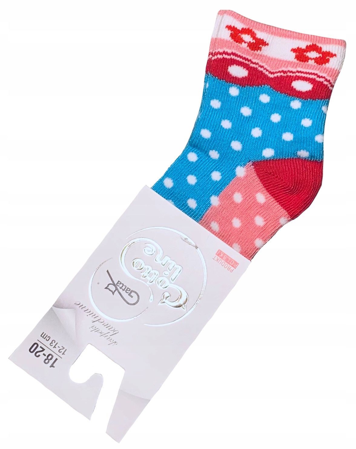 

Skarpetki 18/20 12-13 cm kolorowe w kropeczki