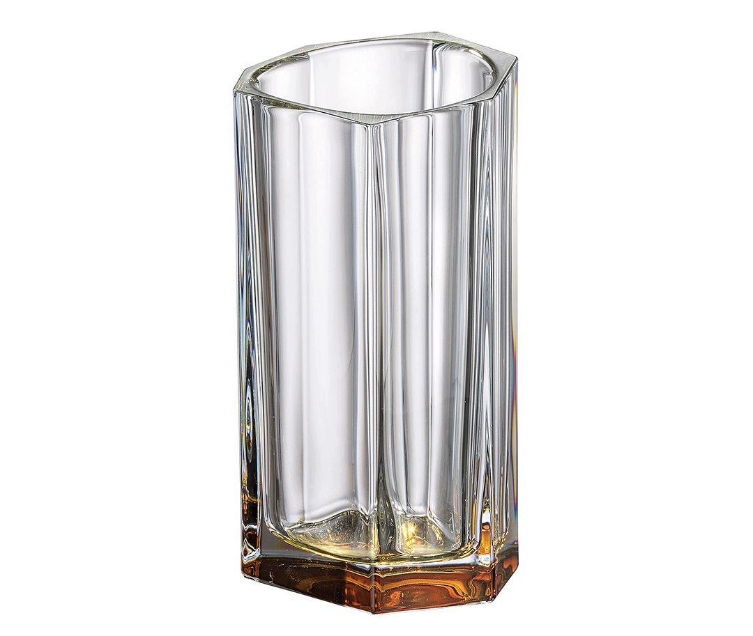 Bohémská Bazaltová Amberová Spodní Váza 250 MM
