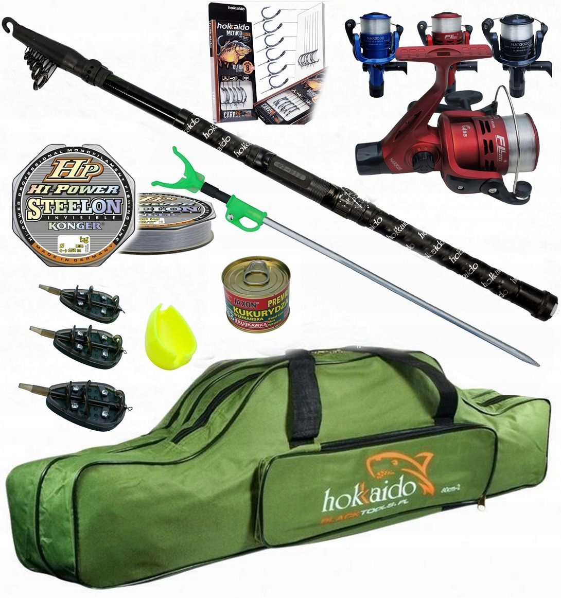 Zestaw Wędkarski Grunt Metdod Feeder -wędka Teleskop Pokrowiec Podpórka