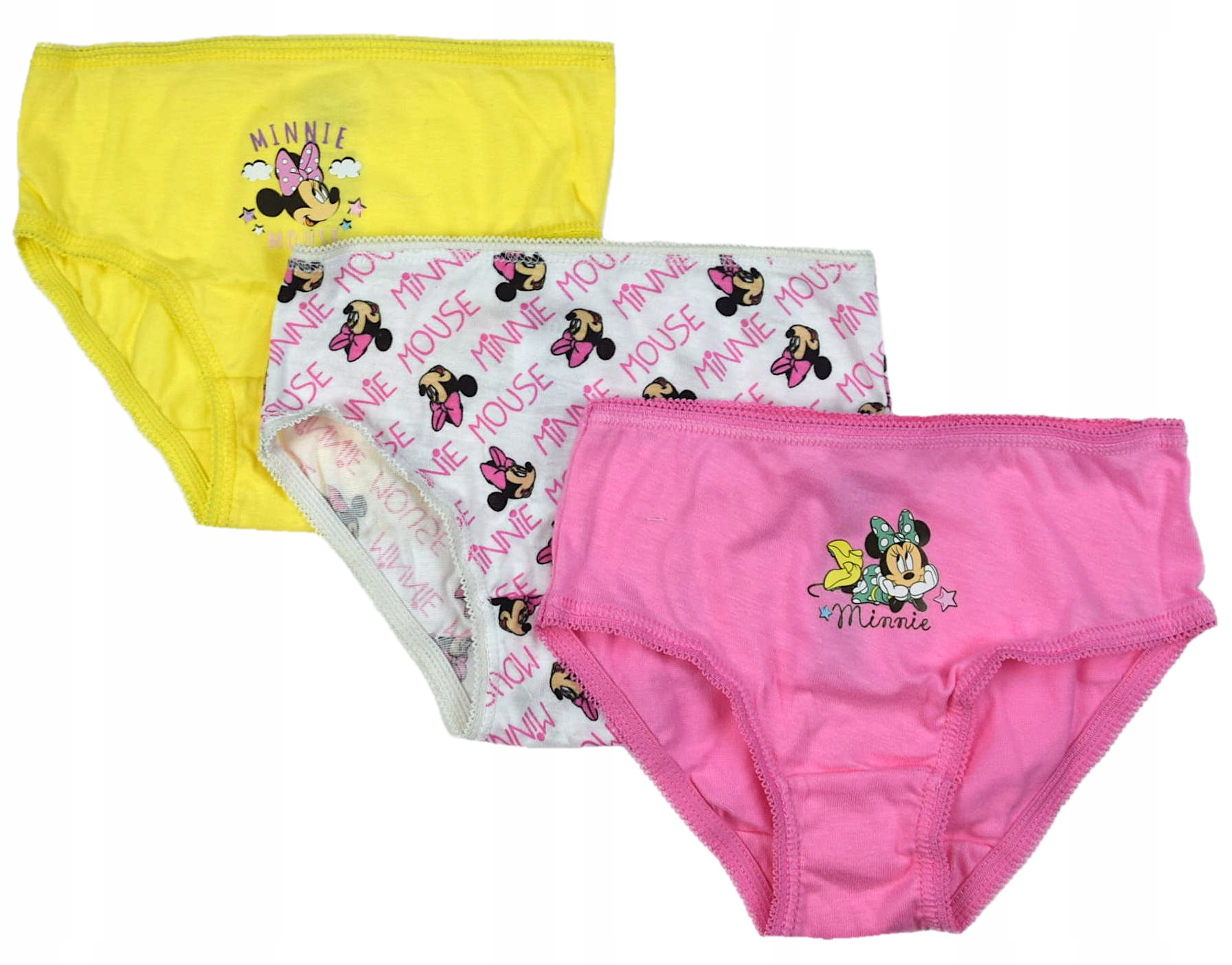 

3-PACK Slipy Majtki Myszka Minnie Żółte 104/110