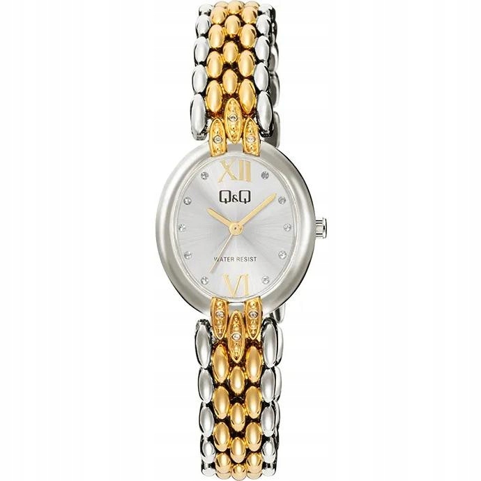 Dámské hodinky Qq F16A-006P Zirkony zlaté
