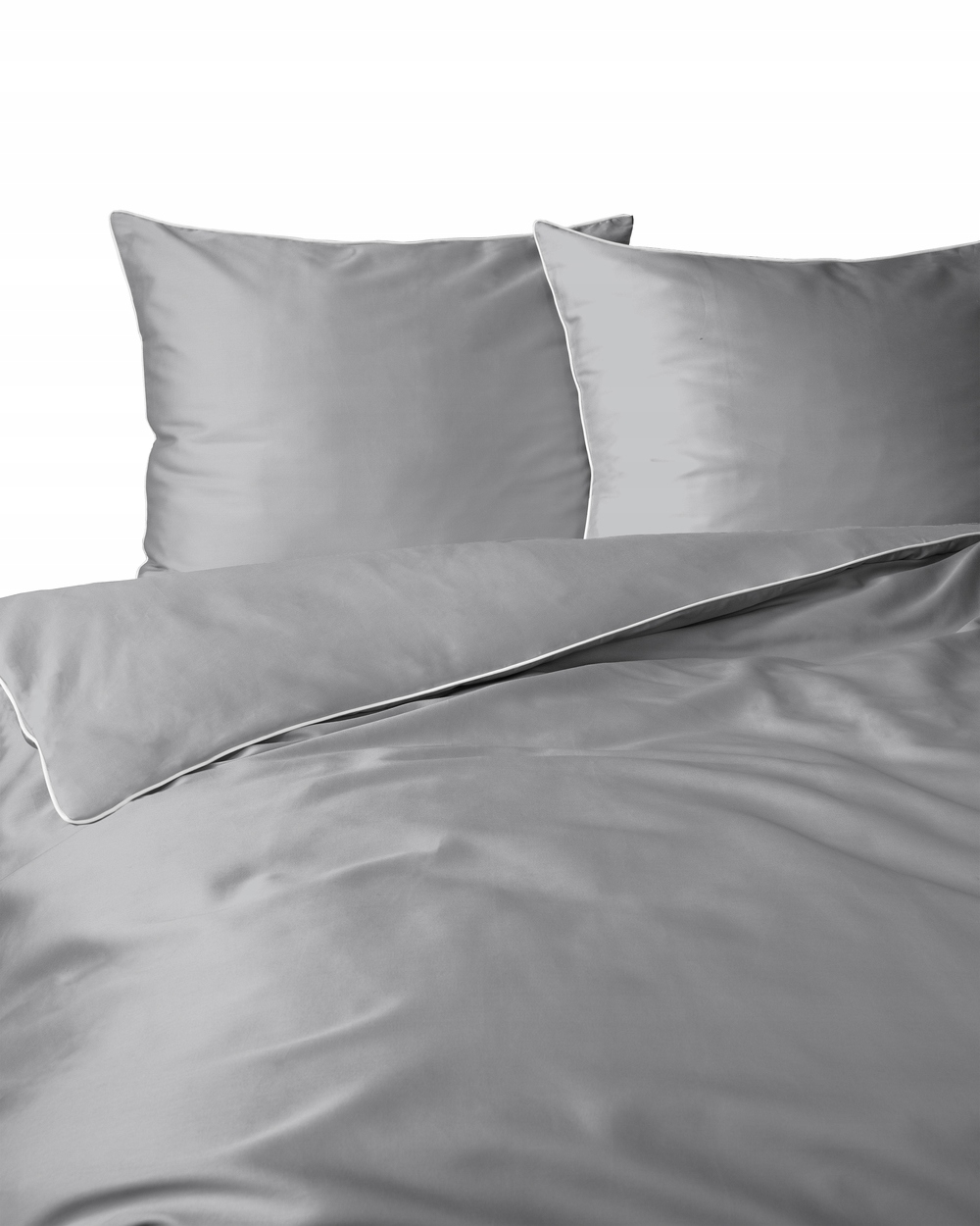 Pościel 220x200cm Makosatyna Pure, luksusowa z lamówką kolor Light Grey
