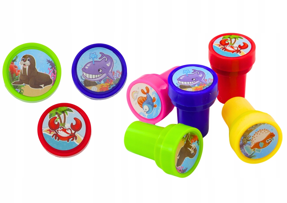 Stempelki Ozdobne 12 Wzorów Zwierząt Wodnych 6 Kolorów Marka LEANToys