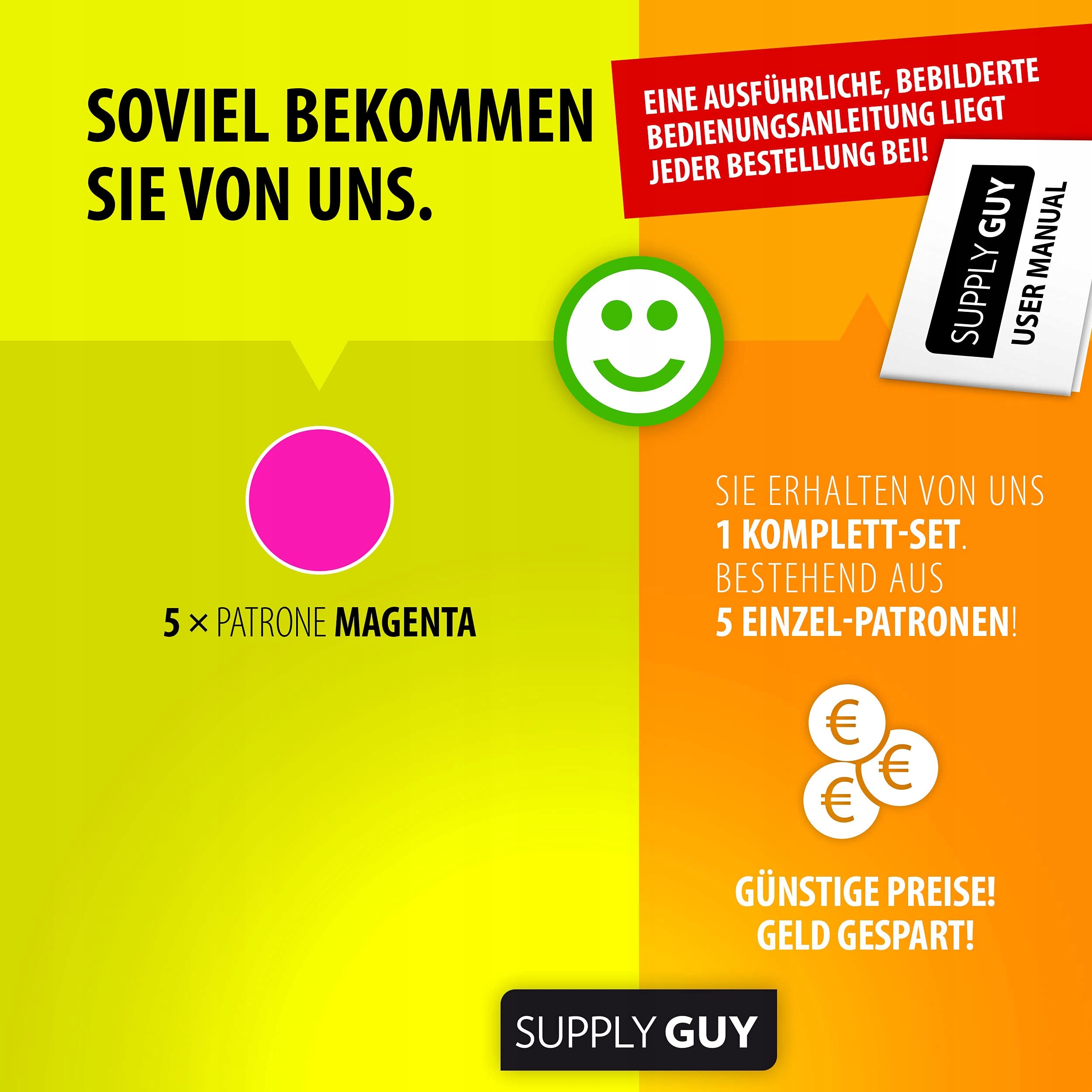 SUPPLY GUY 5 Tusze Kompatybilne Canon CLI-551 Magenta Do Drukarek Canon — miniatura 3