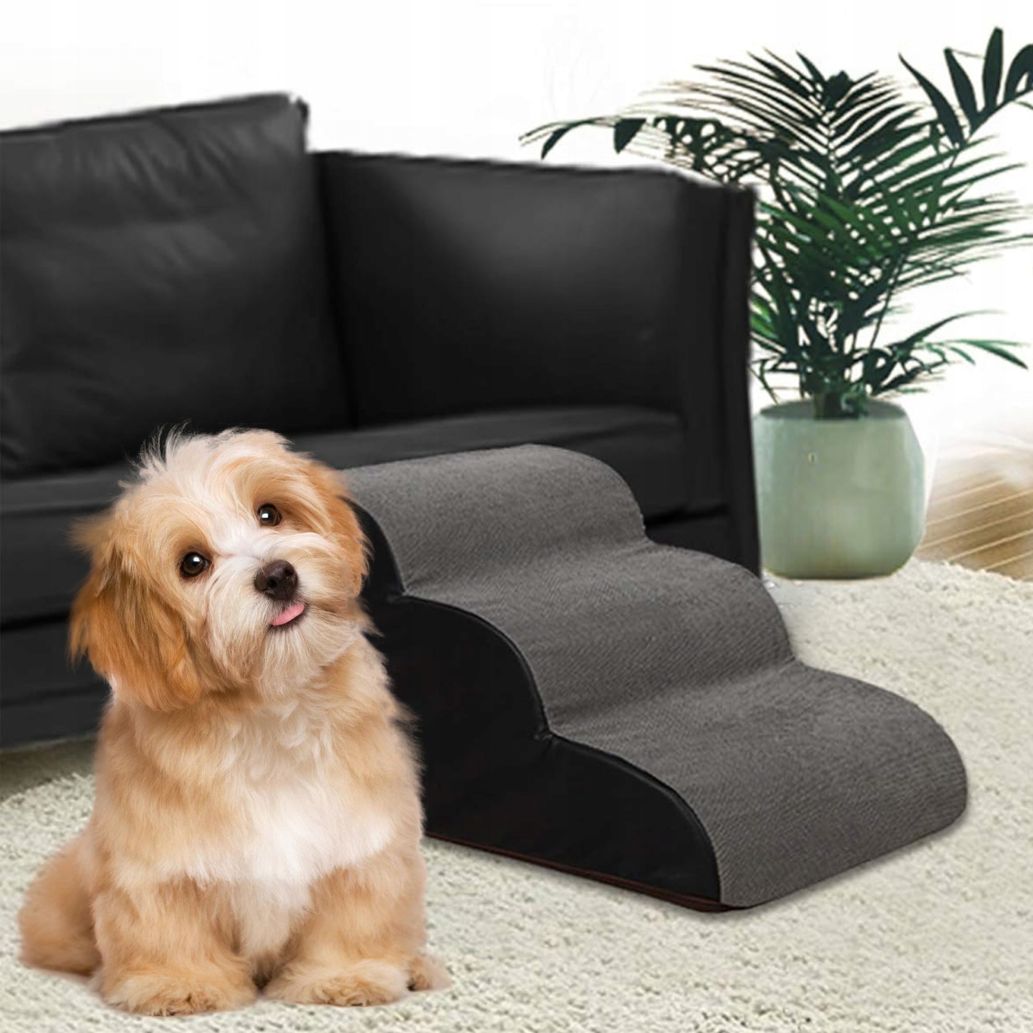 Levně 3patrové omyvatelné schody pro domácí mazlíčky Protiskluzové schůdky pro psy s podporou pro péči o klouby