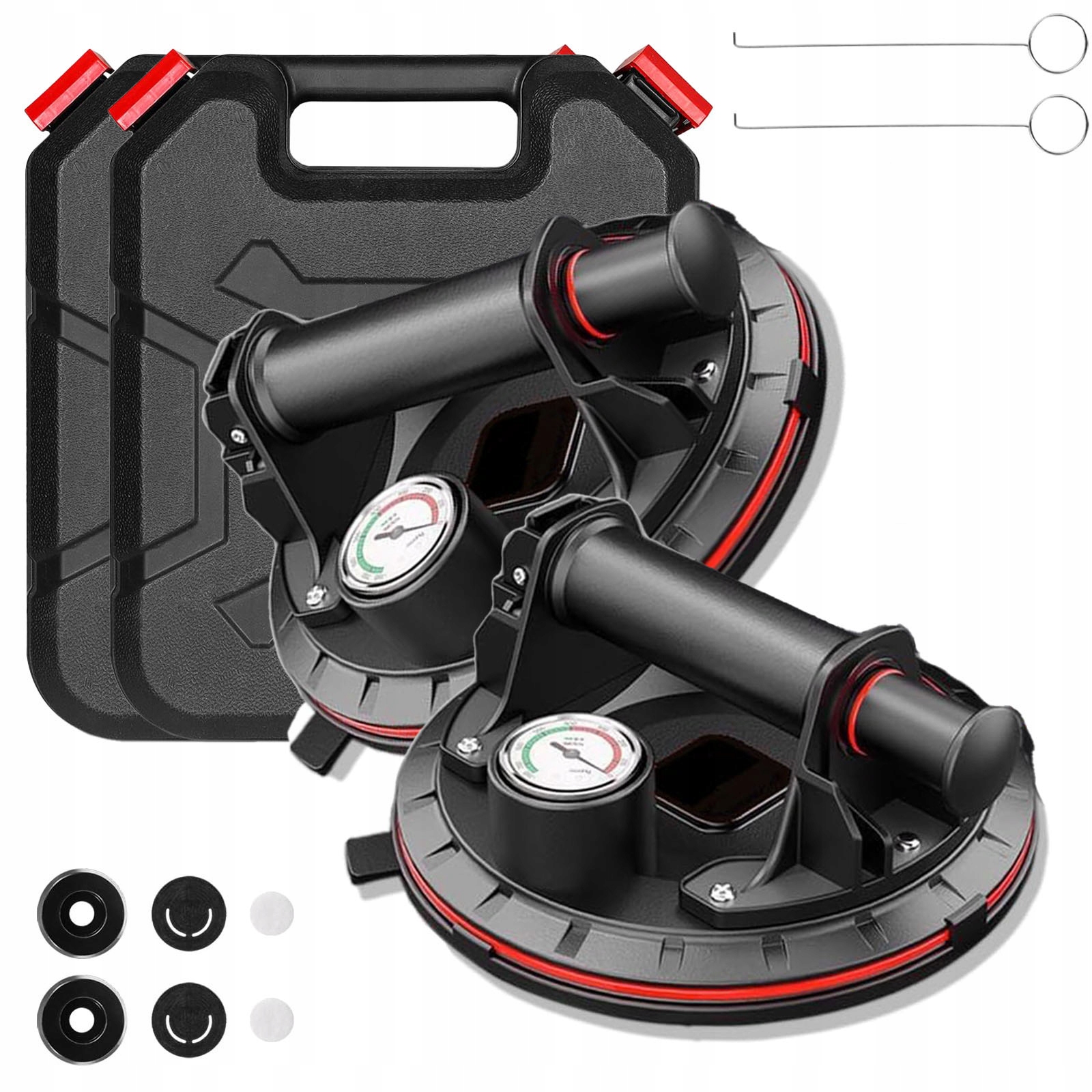 2KS Držák Přísavka S Manometrem A Pumpičkou Na Glazuru Dlaždic 300 Kg