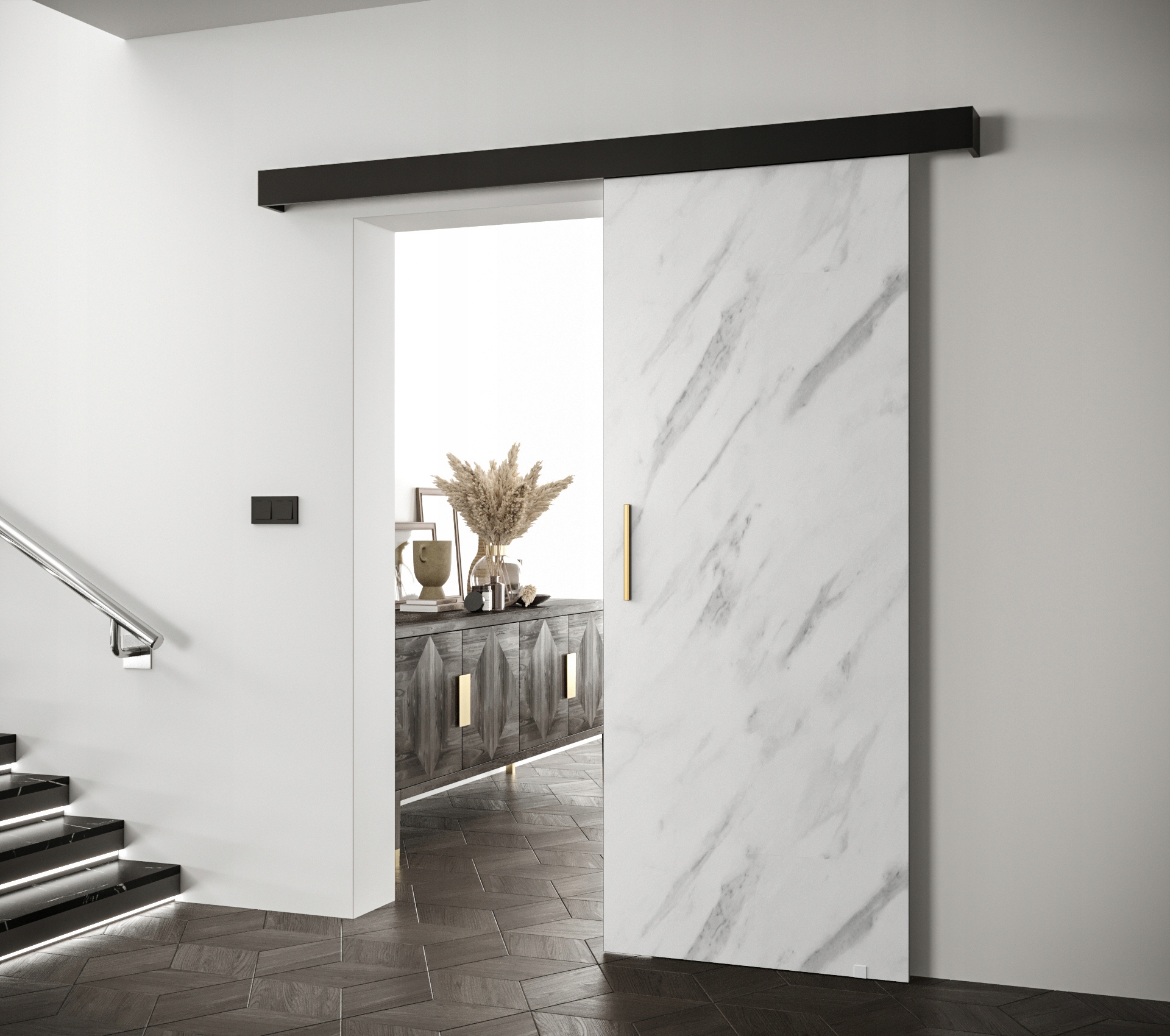 SALWADOR 90 wzór nr 1 DRZWI PRZESUWNE naścienne Typ Pełne