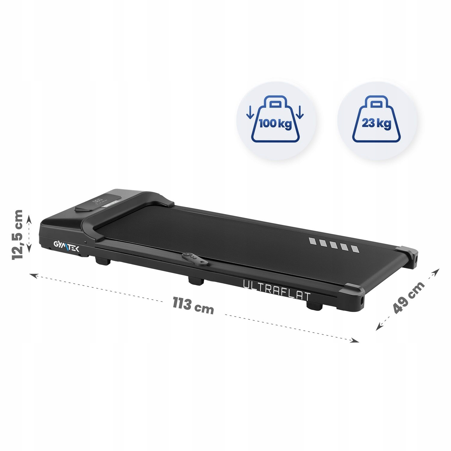 BIEŻNIA DOMOWA DO CHODZENIA ELEKTRYCZNA WALKINGPAD POD BIURKO XT100 GYMTEK Prędkość 2-8 km/h