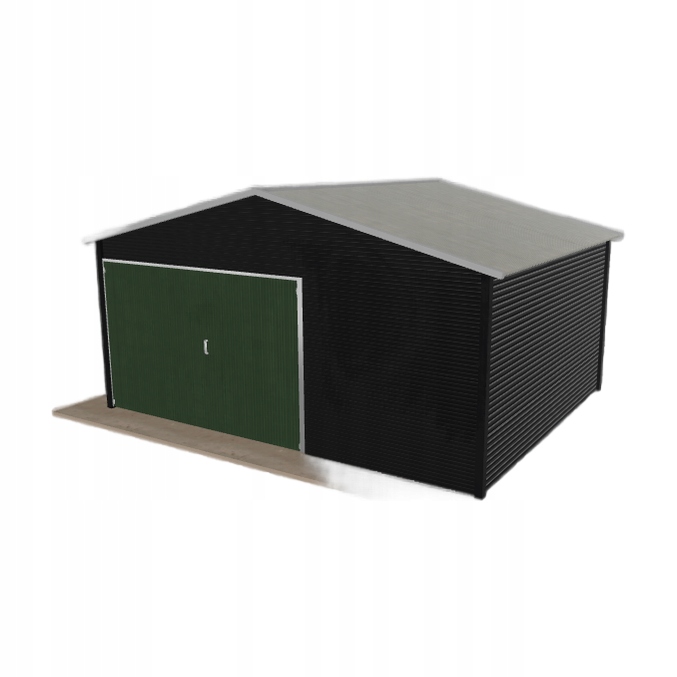 Plechová garáž 5x4 m jednopolohová, dvouspádová, černá