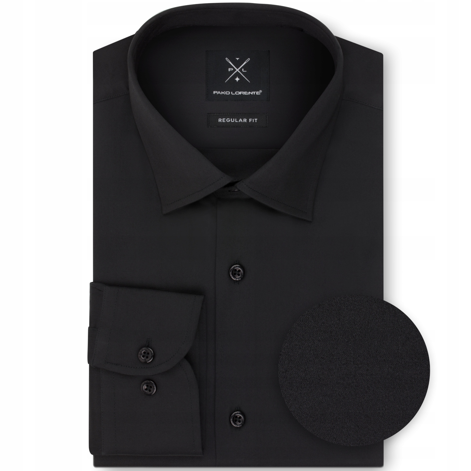 Černá pánská košile s dlouhým rukávem Pako Lorente vel 45-46/176-182