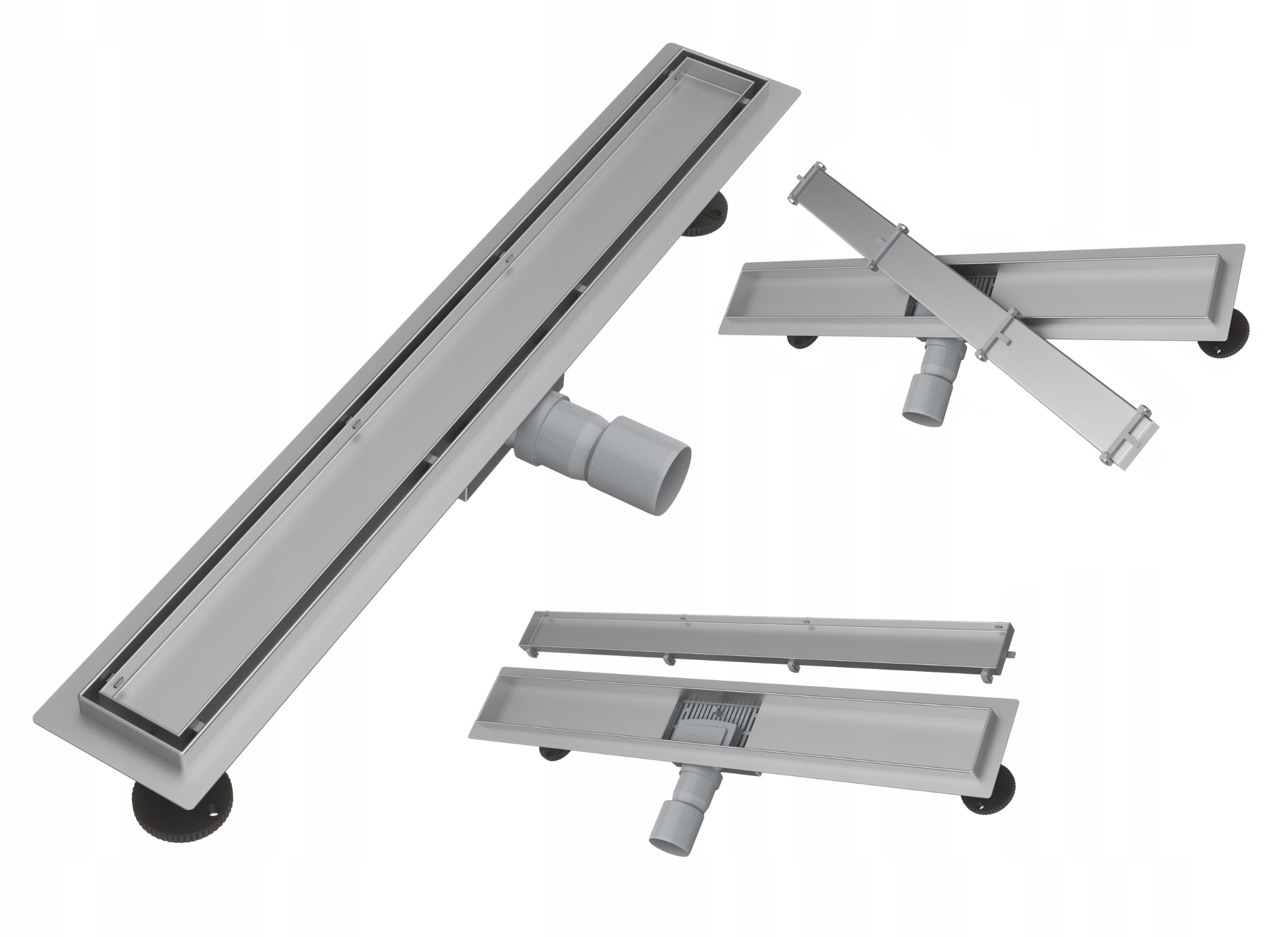 Lineárny Odtok Pod Dlažbu 70 cm Oceľ 2v1 Sifón Sprchová Vanička Entero