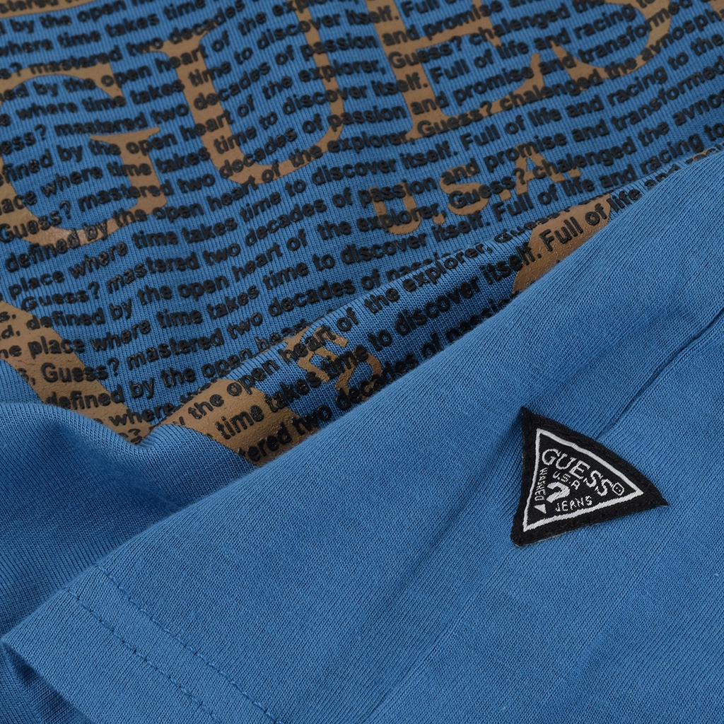 T-Shirt Męski GUESS Logo W1YQ33 K9Z21 Niebieski Rozmiar XXL