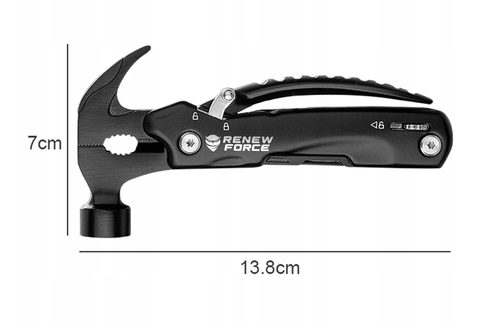 MULTITOOL Z MŁOTKIEM I SIEKIERĄ NARZĘDZIE WIELOFUNKCYJNE 12 FUNKCJI NÓŻ Kod producenta multitool