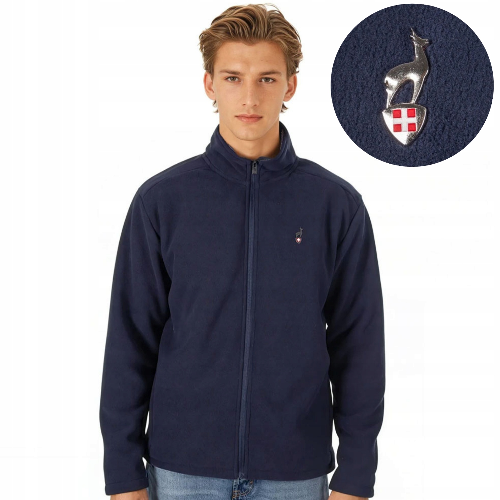 Mikina fleecová pánská rozepínací Aulp Visol s podšívkou Tmavě modrá L