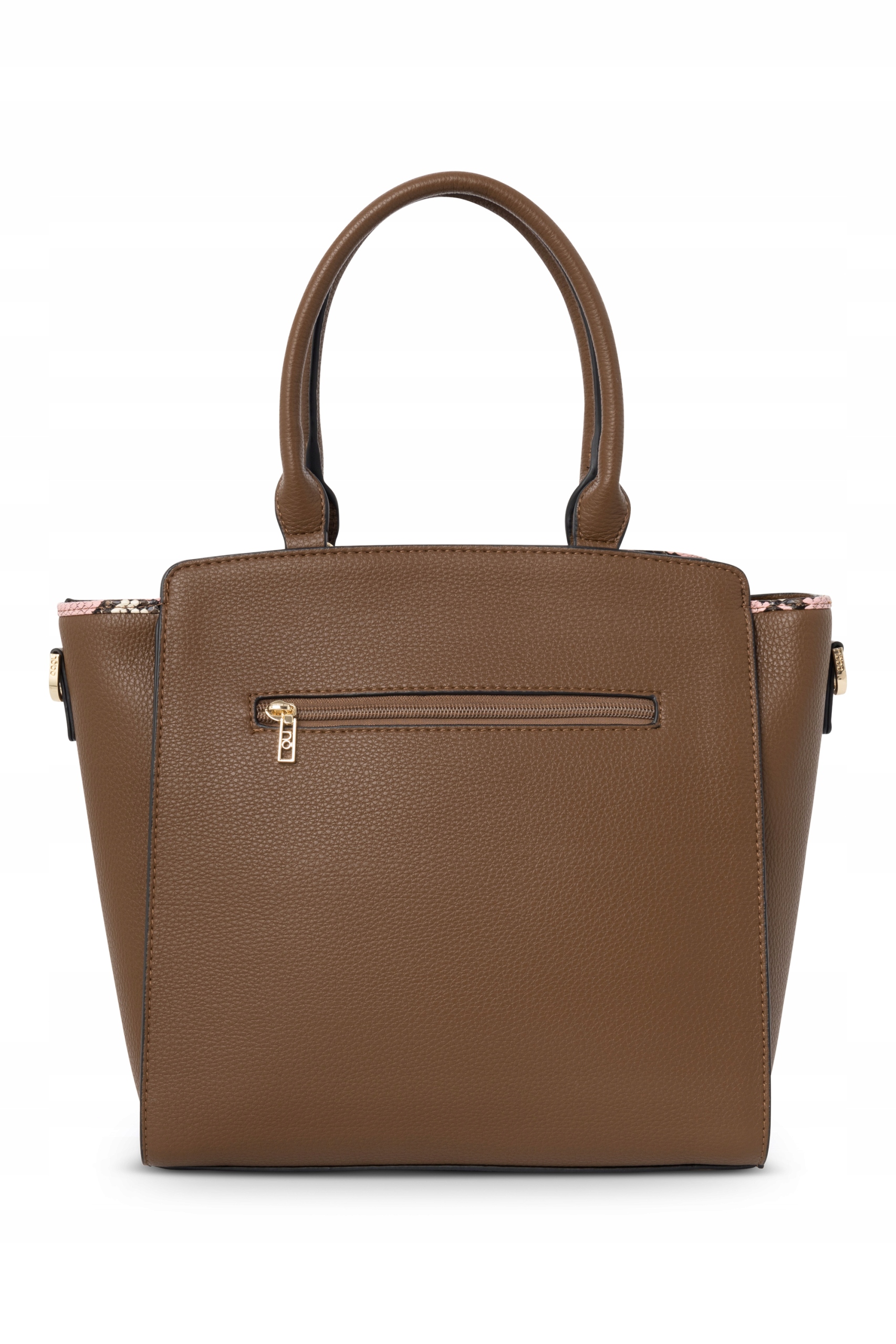 DAMSKA TOREBKA KUFEREK NOBO Z WĘŻOWYMI LAMÓWKAMI BRĄZOWA ELEGANCKA Kod producenta NBAG-R1680-CM17