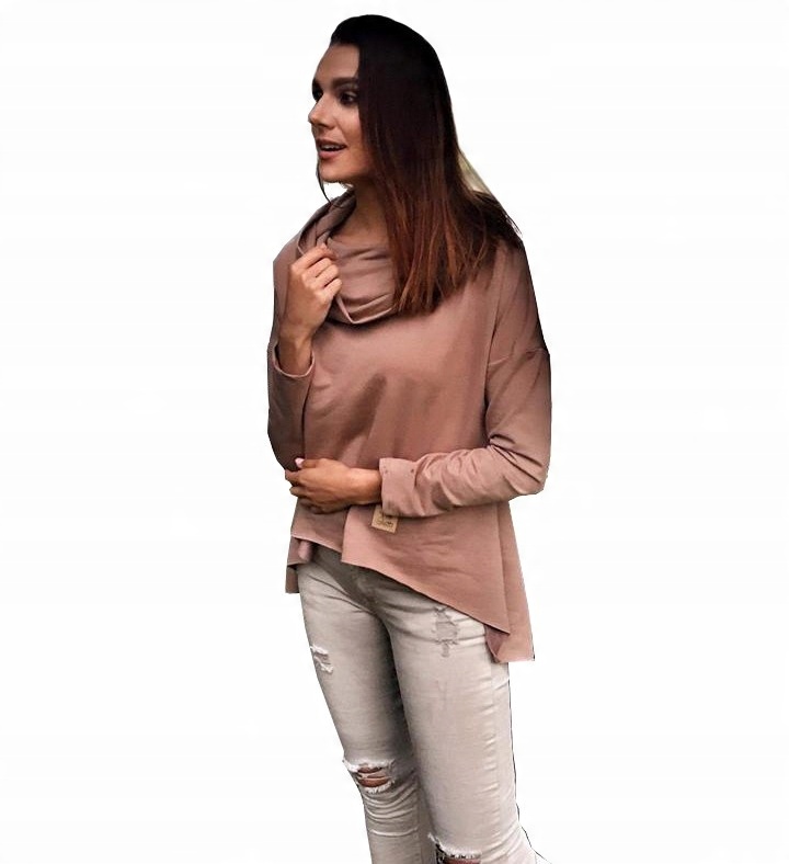 

Asymetryczna Tunika Bluza Sukienka Komin Kaptur L