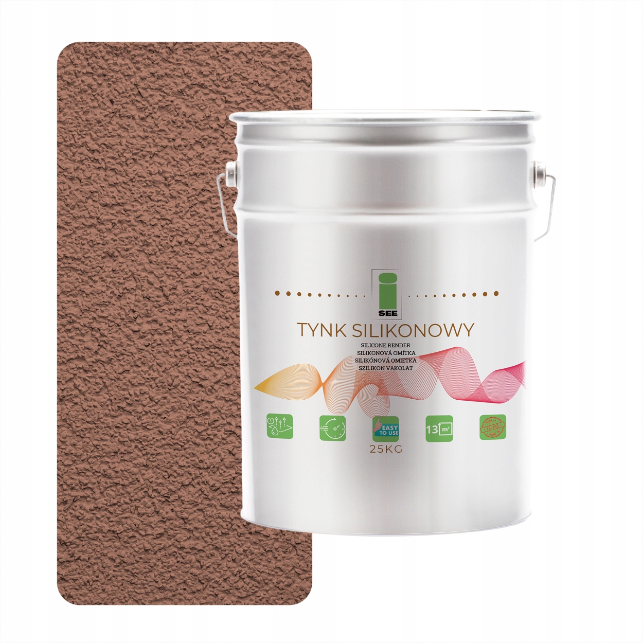 Silikónová Fasádna Omietka Vystužená Hnedým Svetlom, 1.5 MM, Trvanlivá, 25 Kg