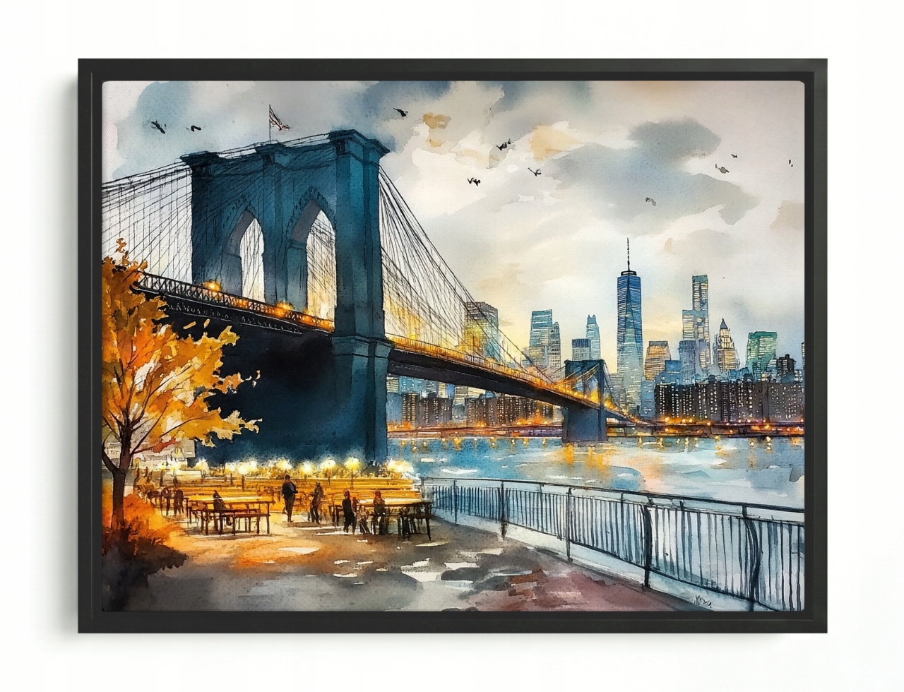 Obraz Rama American Box Pohľad New York Nyc Manhattan Most Brooklyn 80x60