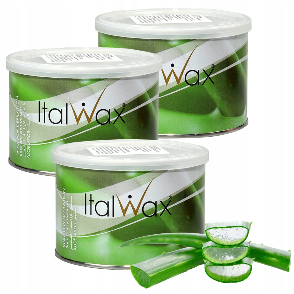 ZESTAW WOSK DO DEPILACJI ALOESOWY ITALWAX PUSZKA 400 ml 2+1 GRATIS