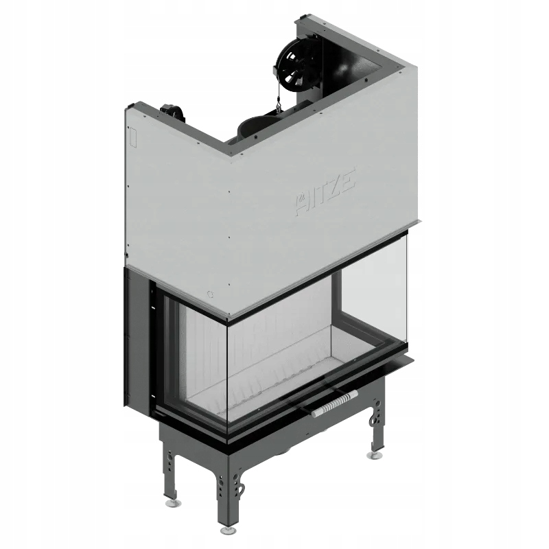 Třístranná krbová vložka Kominek HST68x43.CG tři skla gilotina