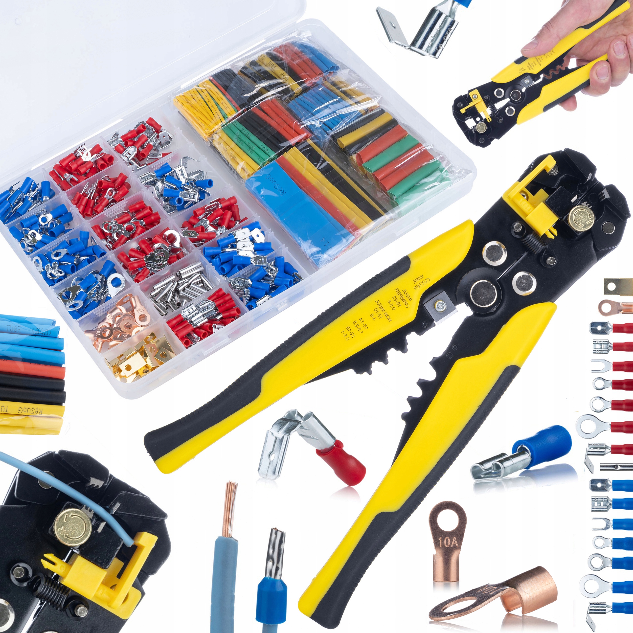 ZESTAW 350 KONEKTORÓW + 328 RUREK TERMOKURCZLIWYCH + ŚCIĄGACZ IZOLACJI