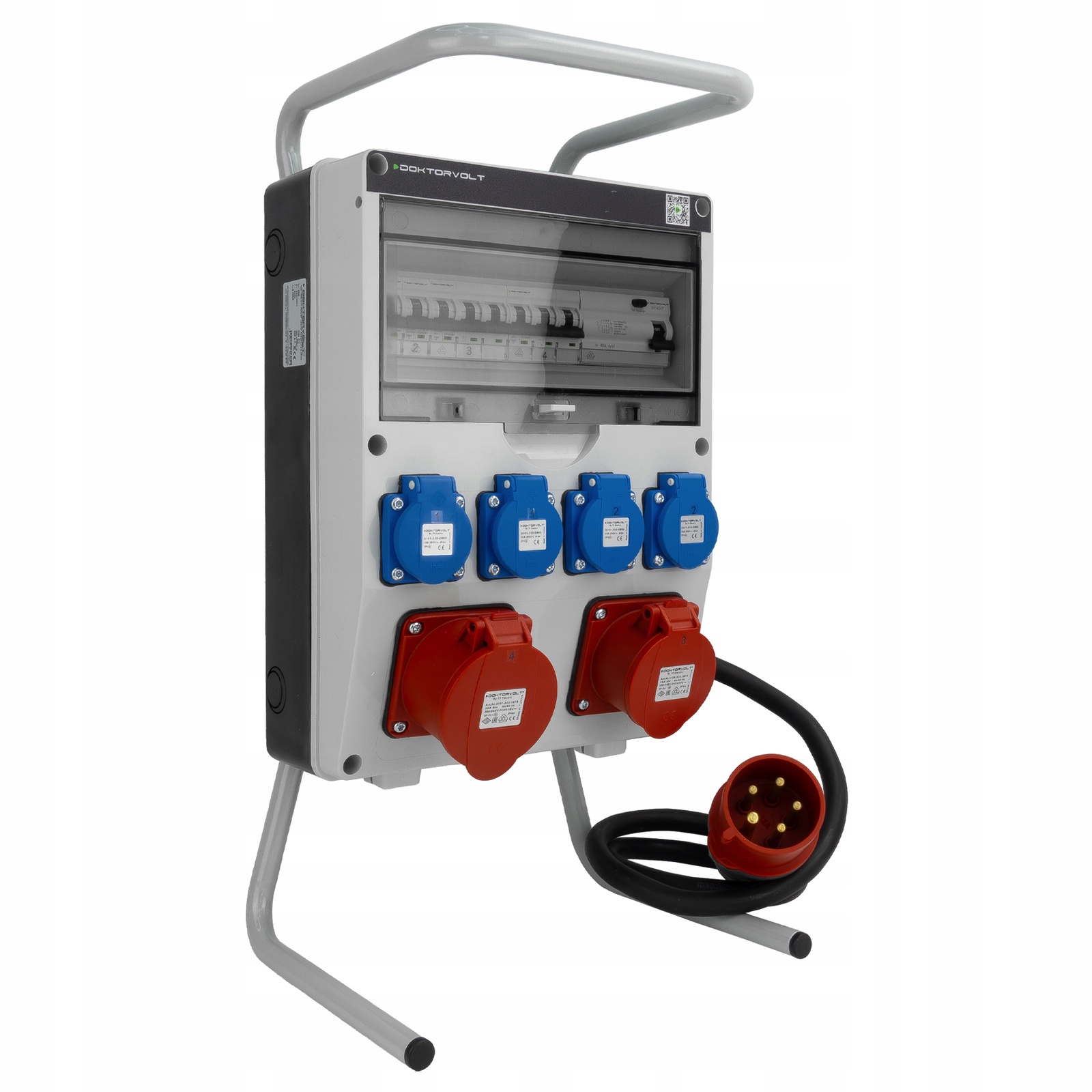 Stavební rozvaděč 16A 32A 4x230V, rozvaděč na stojanu s konektorem Cee