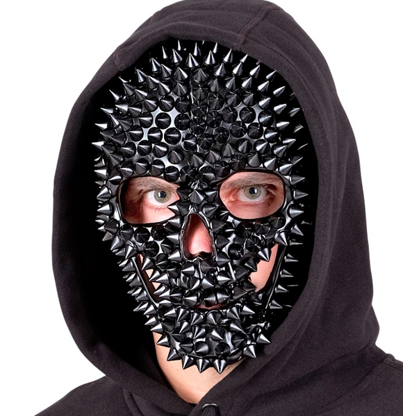 Halloweenská Maska Lebka Černá S Hroty Lebka Halloweenský Doplněk