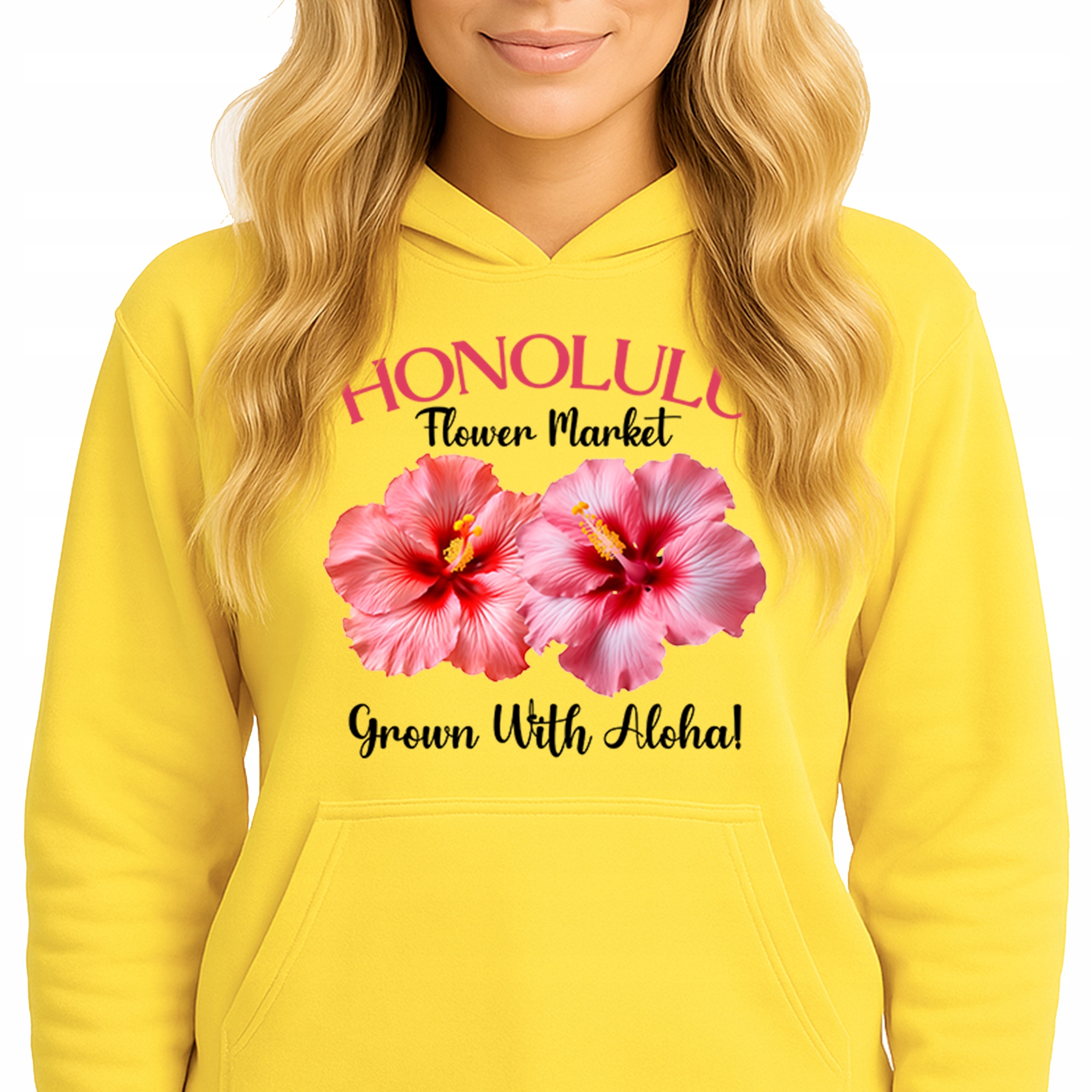 Mikina S Kapucí Hoodie Sun Yellow Bavlněná Módní Grown With Aloha Vel S