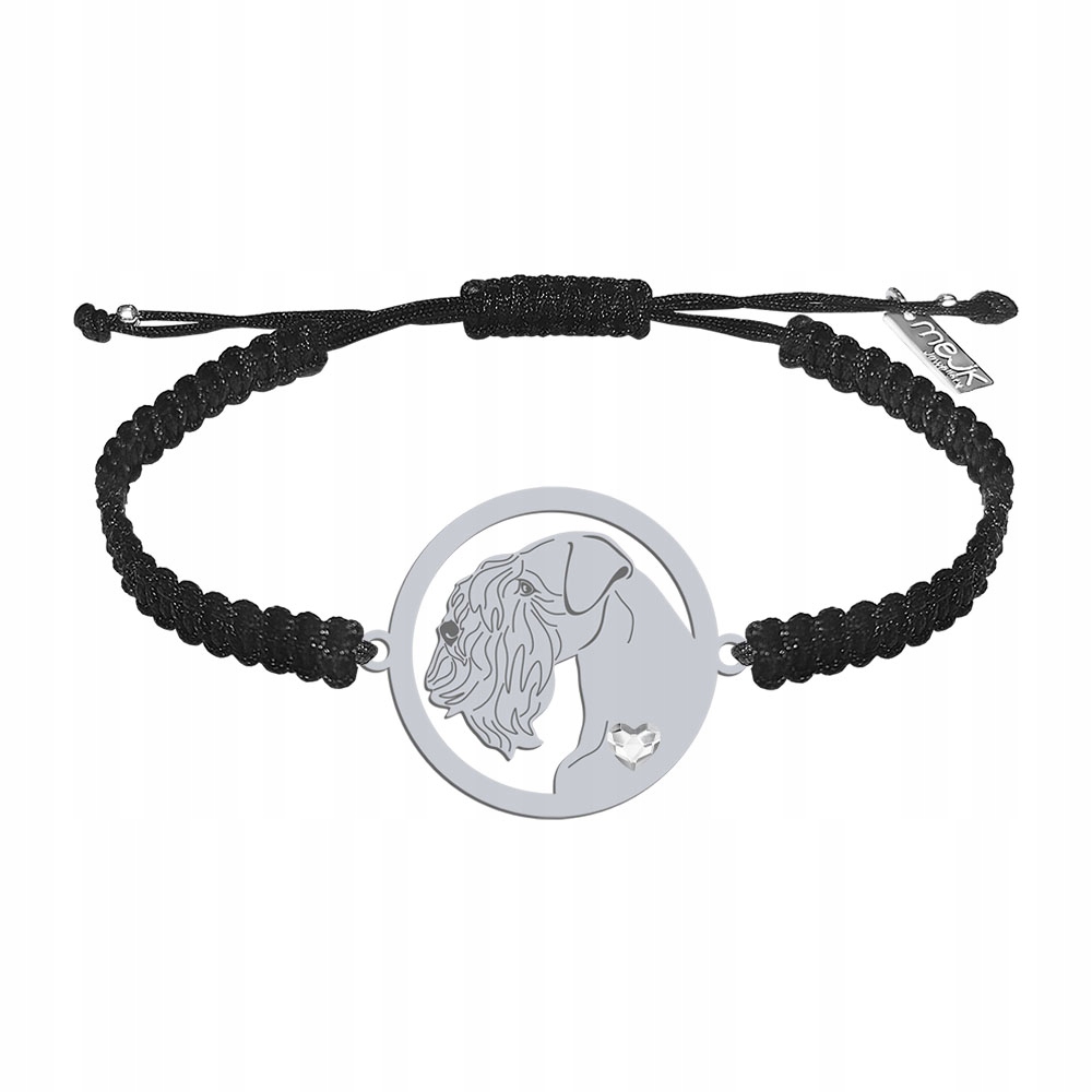 Stříbrný náramek s Sealyham Terrier 925 Makramé Dárek Gravírování Bonus