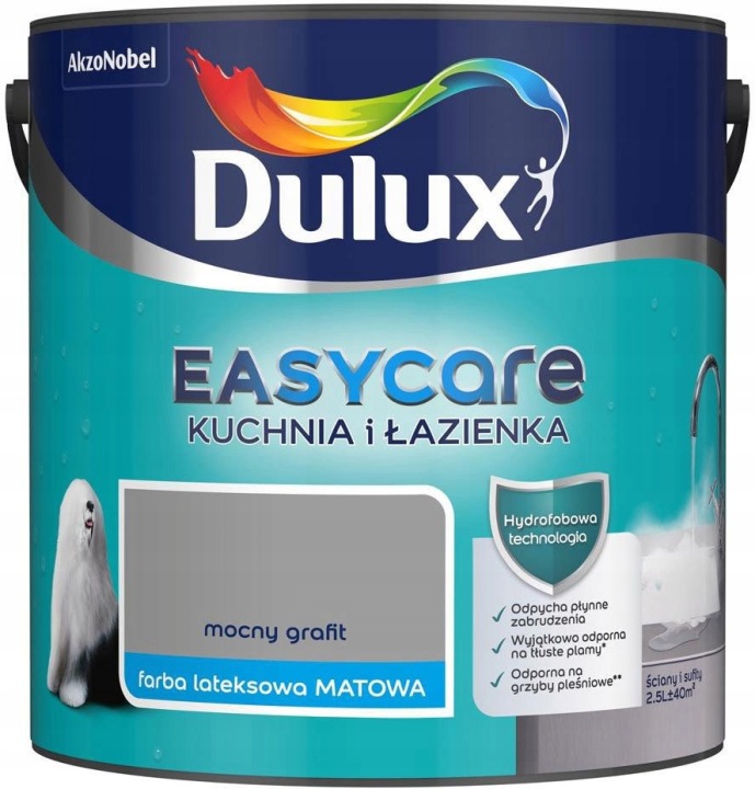 Dulux Barva Easycare Kuchyň A Koupelna 2,5L Silný Grafit