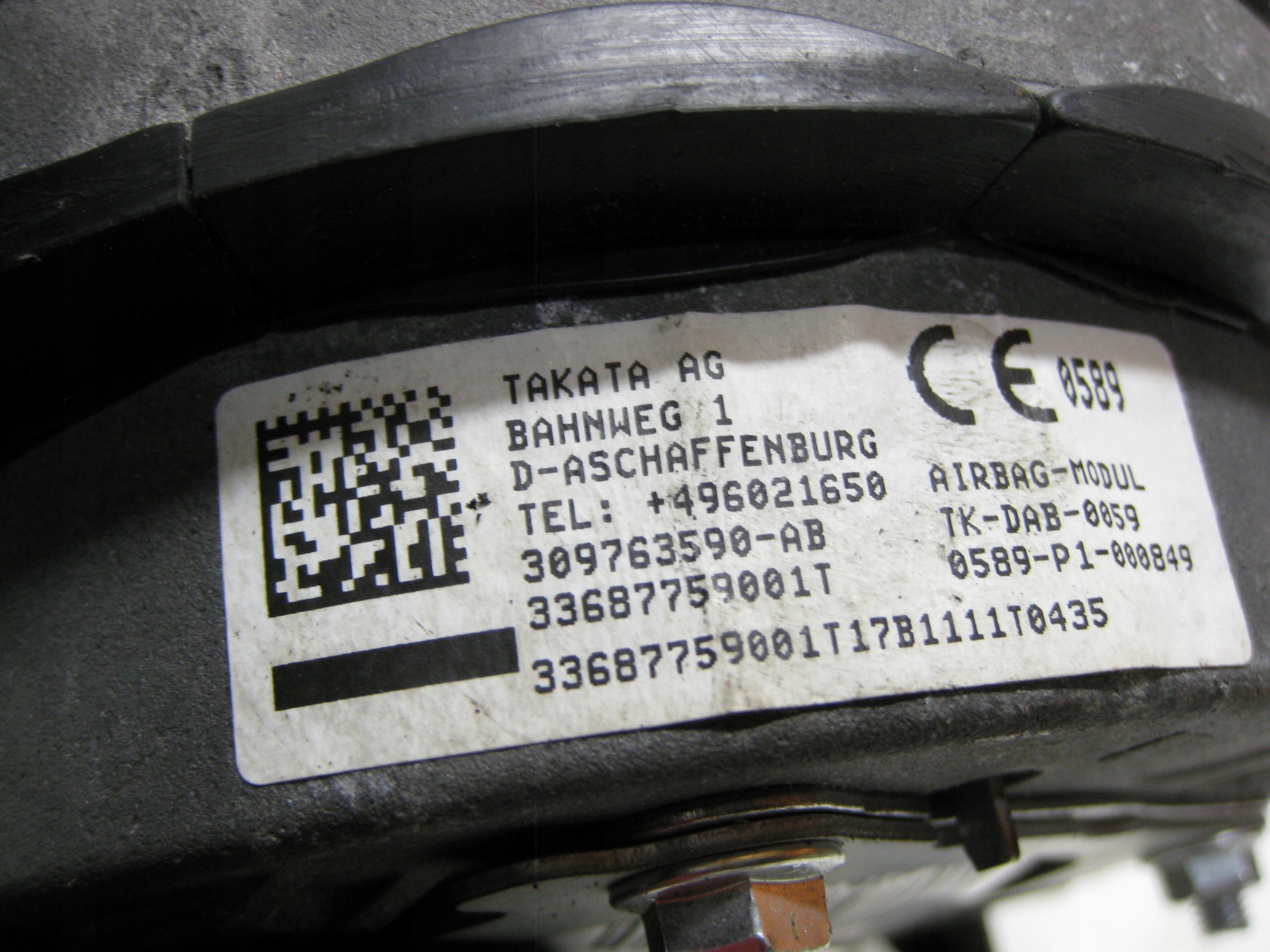 BMW E46 airbag driver´s 309763590-AB