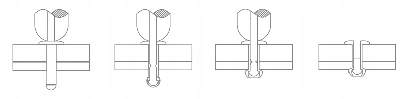 NITY ZWYWALNE ALU/STAL Z ŁBEM PŁASKIM 4,8x10 1kg Średnica 4.8 mm