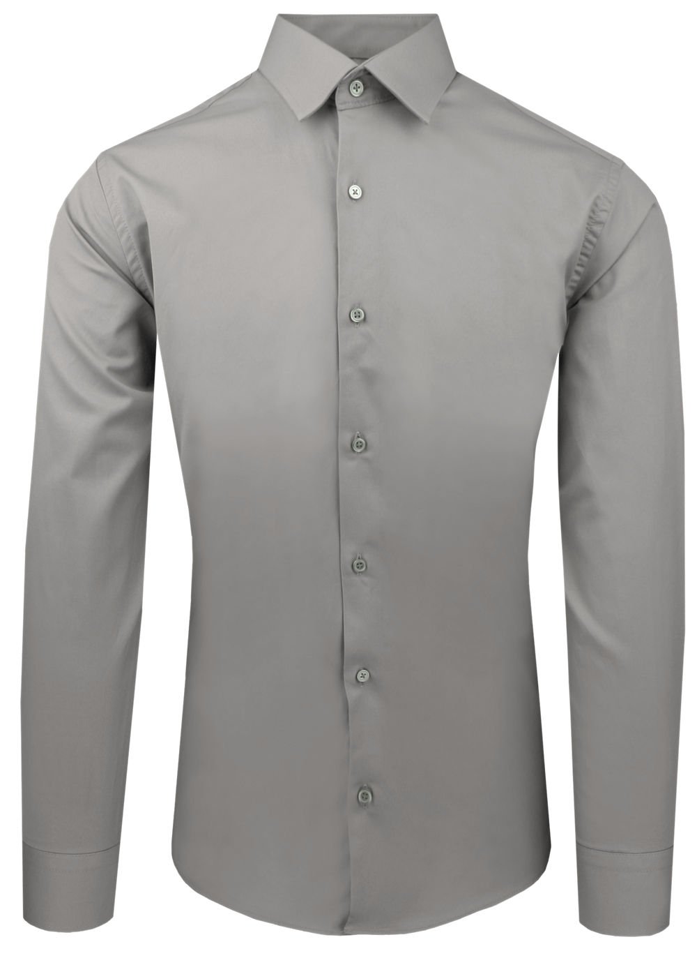 Tmavě šedá bavlněná košile s vypasovaným střihem 48/176-182