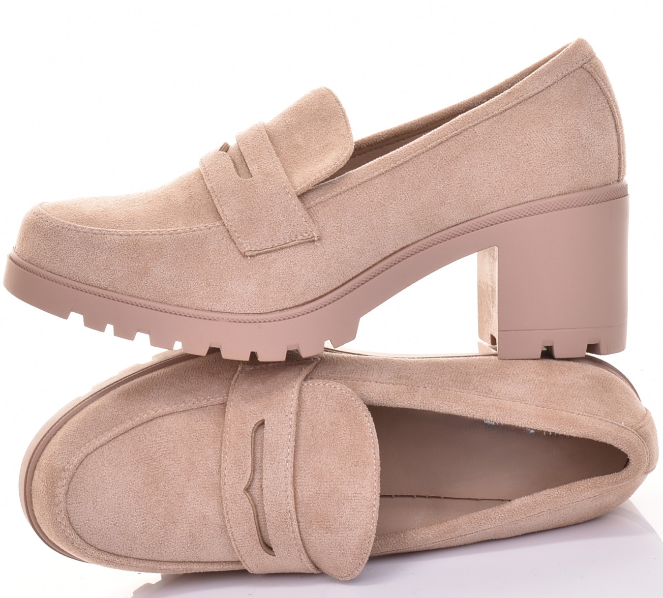 Klasyczne Loafersy Damskie Zamszowe Półbuty Elegacnkie