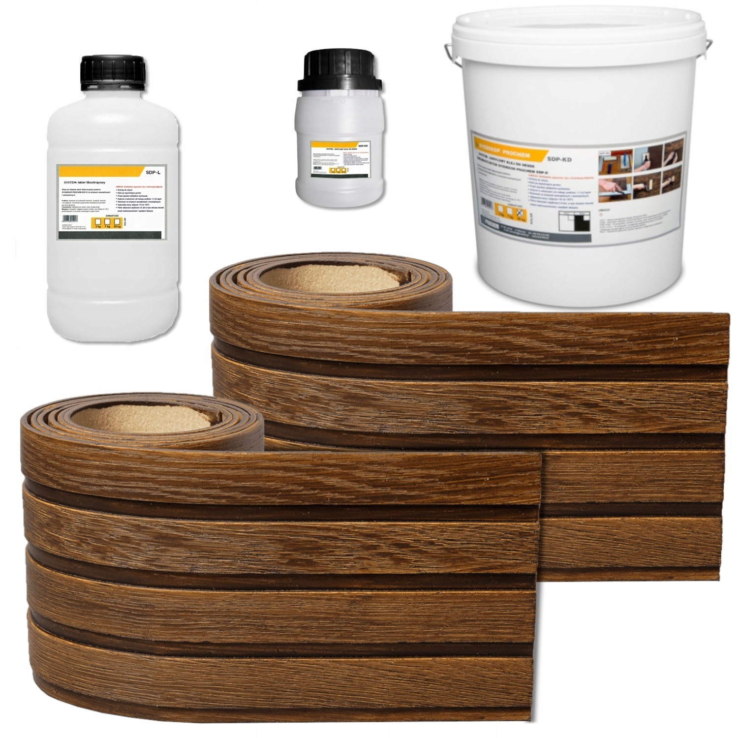 Dekorativní nástěnné panely Lamele 3D Elastické desky Tmavý Dub Sada 1 m2