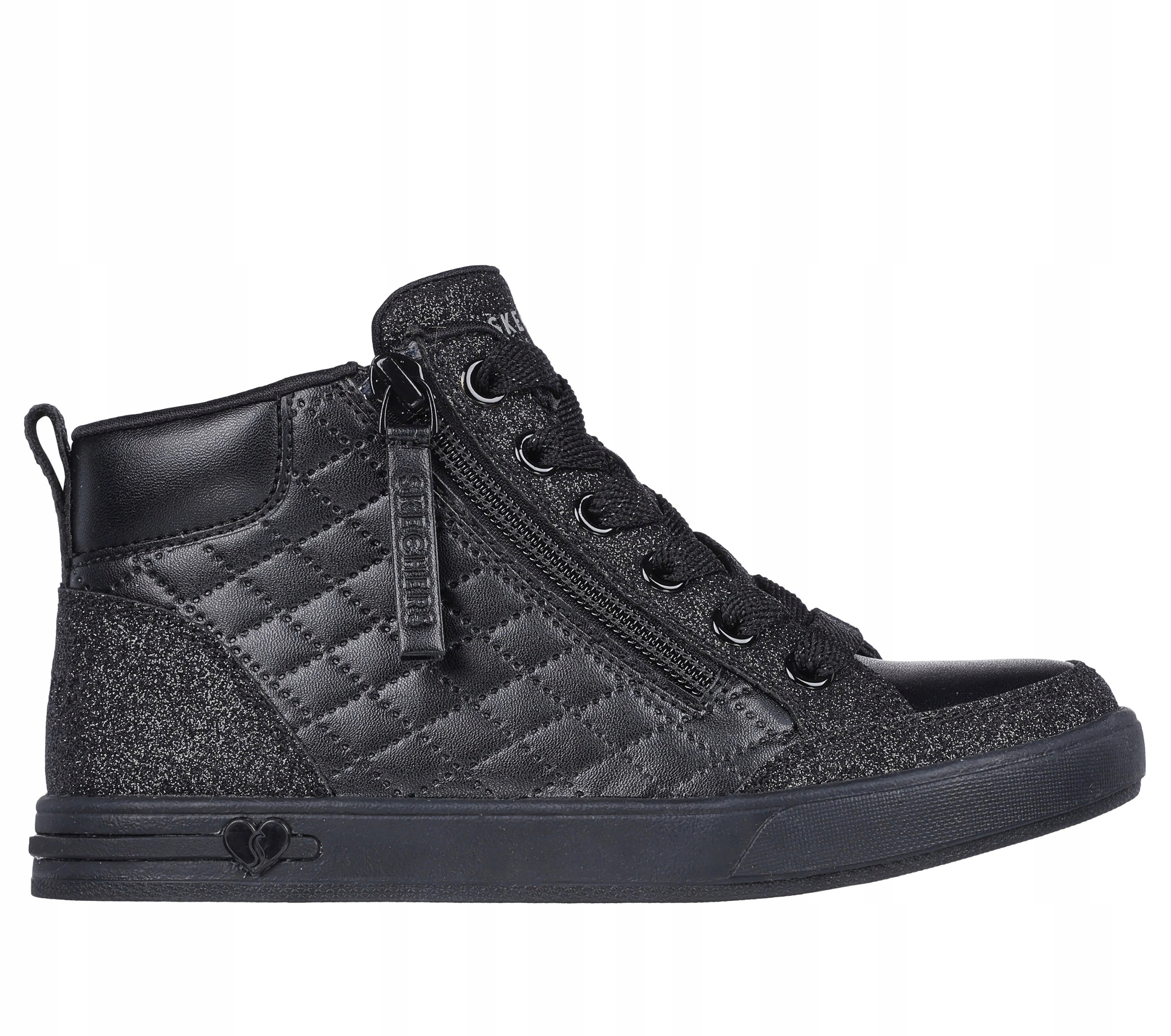 Buty młodzieżowe Skechers Shoutouts Glimmer Zip czarne 310618L Bbk