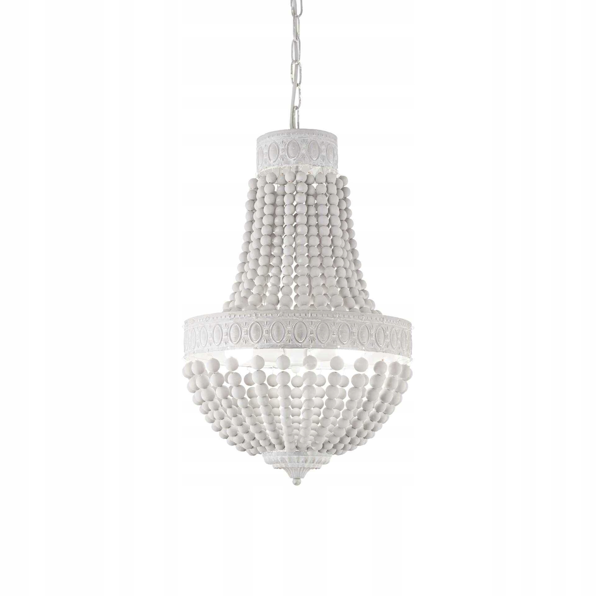 Závěsný lustr Ideal Lux Monet SP6 bílý 50cm E14 kov/dřevo