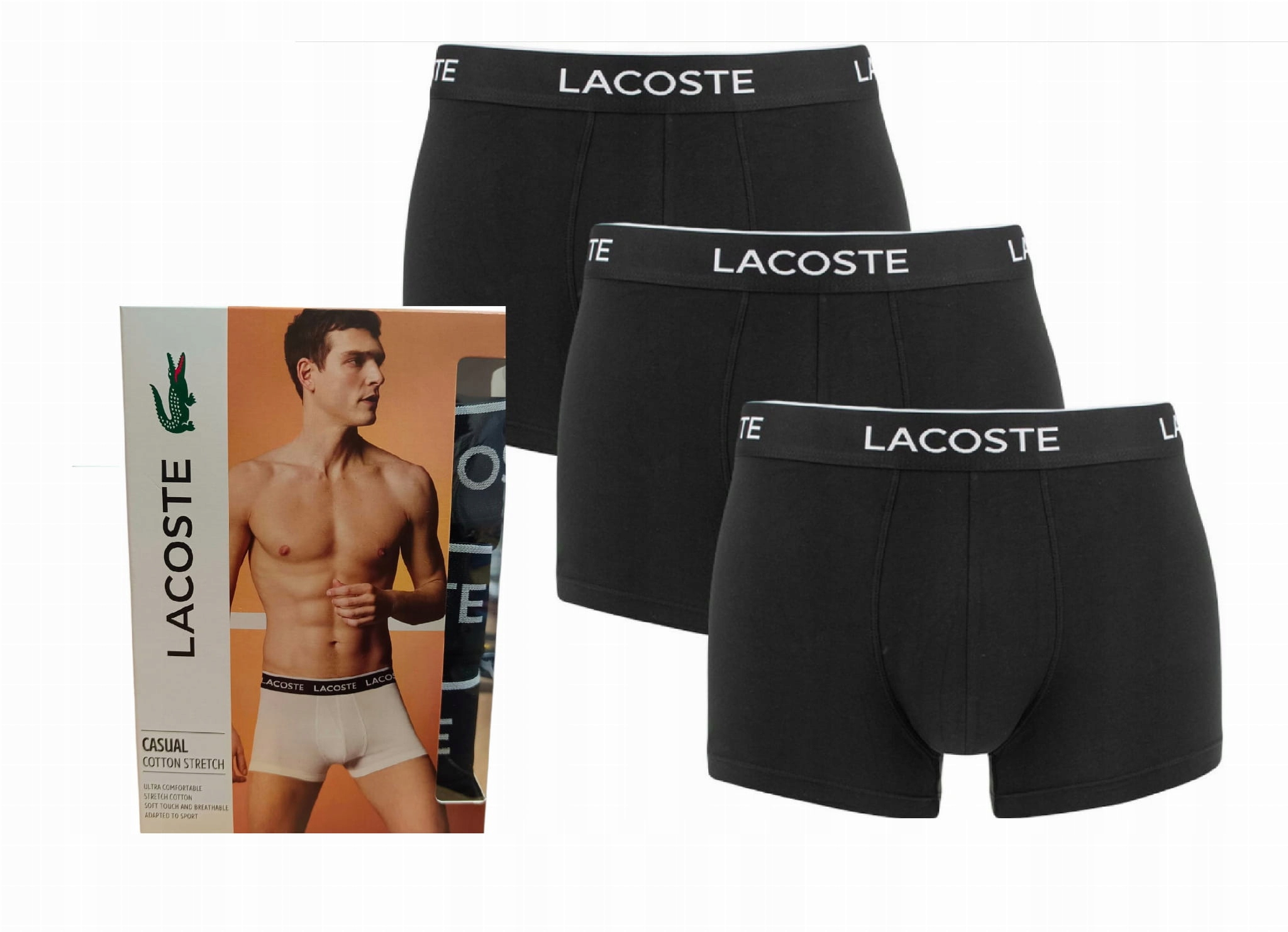 Boxerky Lacoste 3-Pack Boxer Briefs velikost S