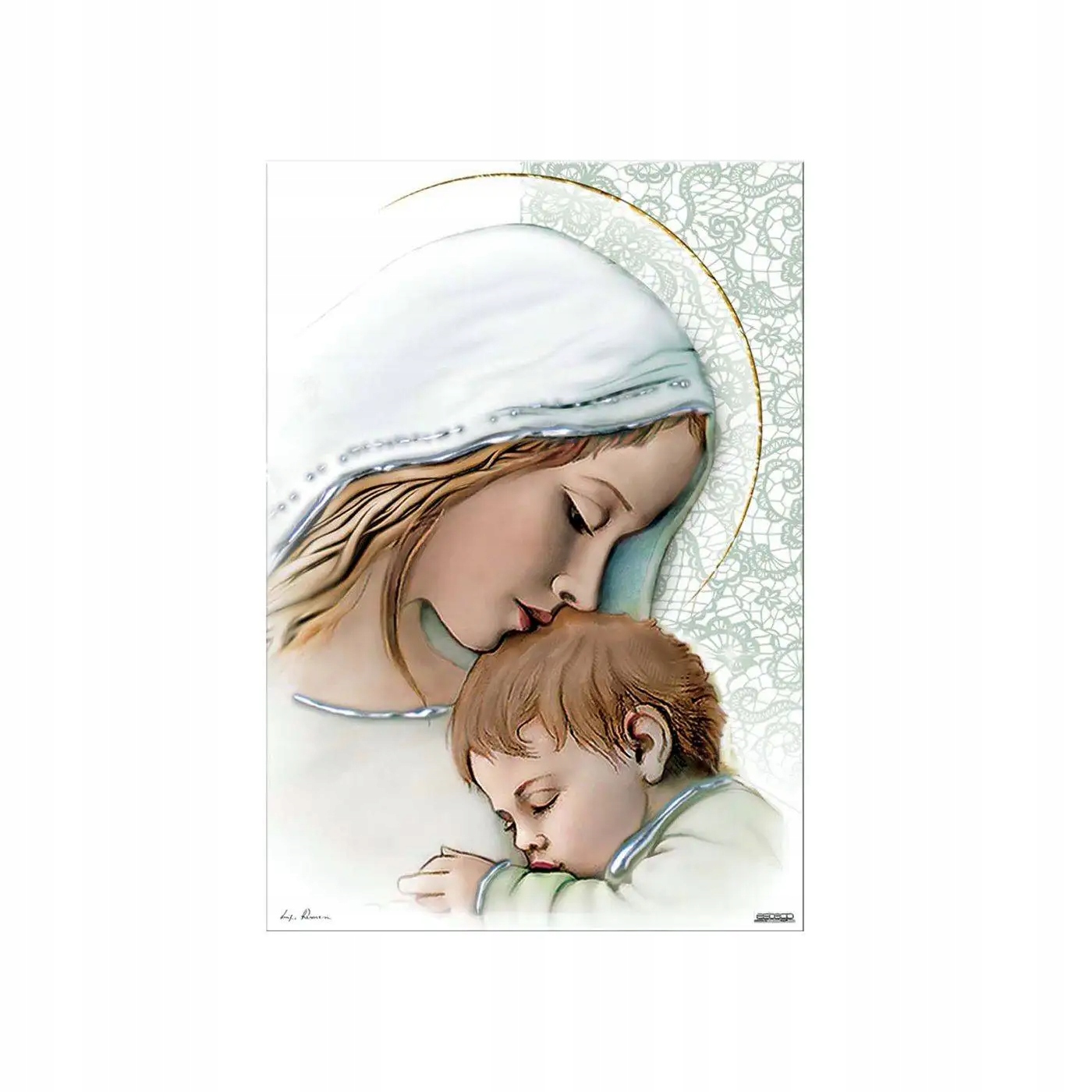Obraz Matki Boskiej malowany na drewnie Rozmiar: 40x23 cm Sku: ES050947