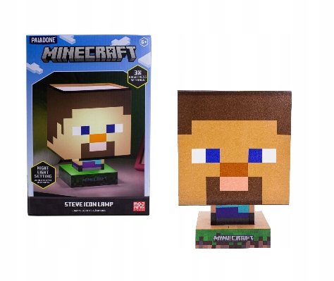 

Duża Lampka Minecraft Steve z Kloszem 26cm