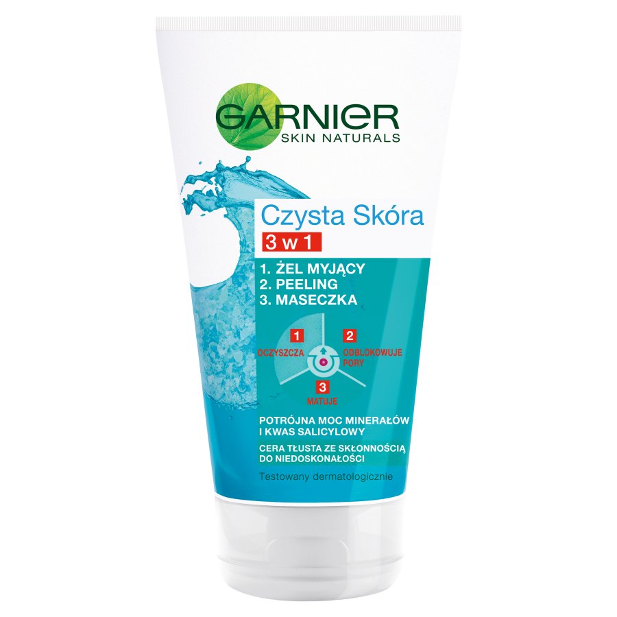 Garnier żel 3 w 1 do twarzy 150 ml Czysta Skóra
