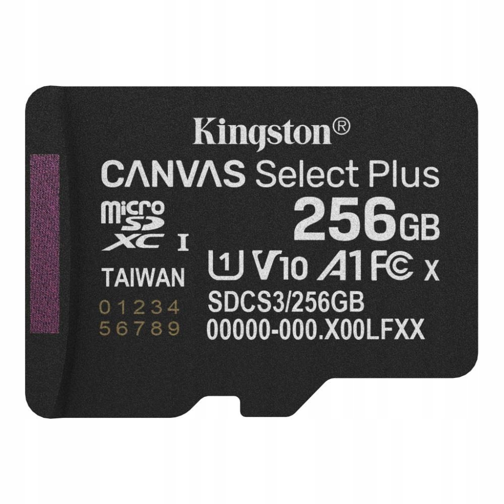 KINGSTON 256GB micSDXC Canvas Select Plus Gen3 150R A1 w/o ADP — 3