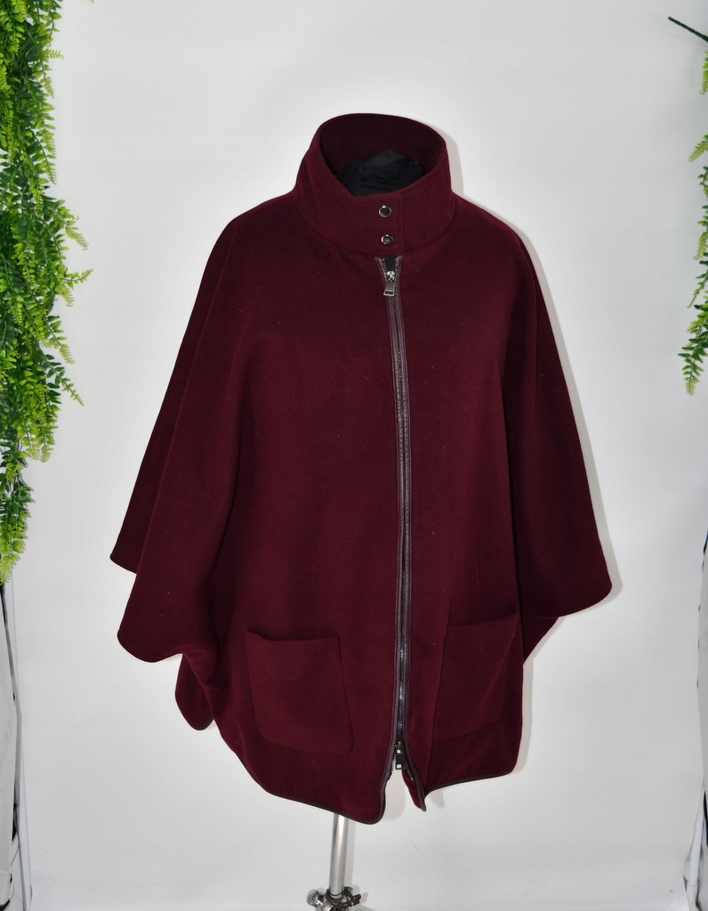 Bordowe ponczo Ulla Popken