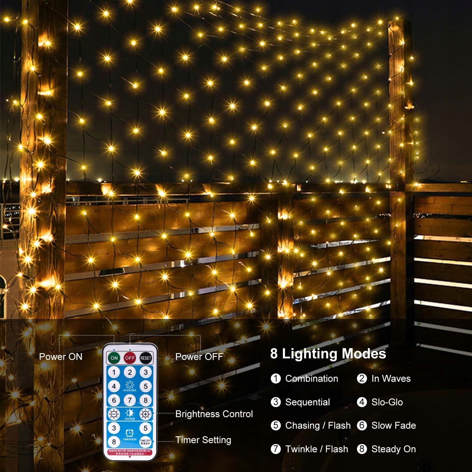 CORST SOLARNA SIATKA ŚWIETLNA LAMPKI ZEWNĘTRZNE 200 LED 3,6x1,5m — miniatura 2