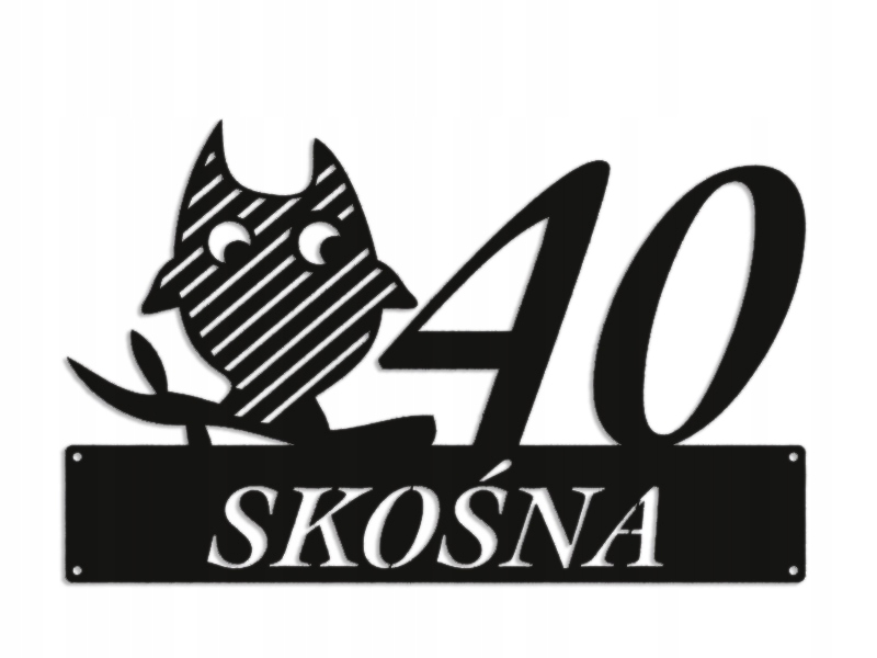 Číslo Na Dom 60 cm Tabuľa Adresa Oceľ 2 mm ul. Skośna