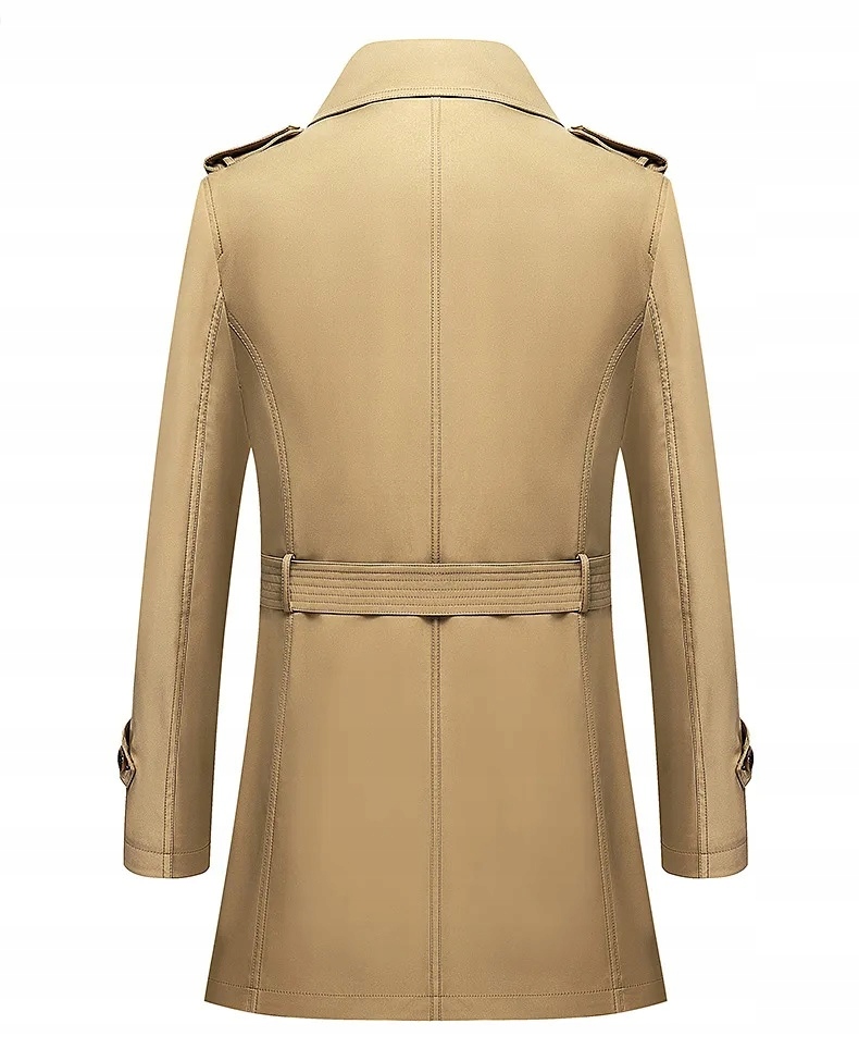 ELEGANCKI DŁUGI MĘSKI PŁASZCZ JESIENNO ZIMOWY Materiał dominujący inny