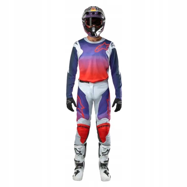 SPODNIE MOTOCYKLOWE ALPINESTARS MX RACER GREY/BLUE/ORANGE 40 CROSS/ENDURO Materiał tekstylia