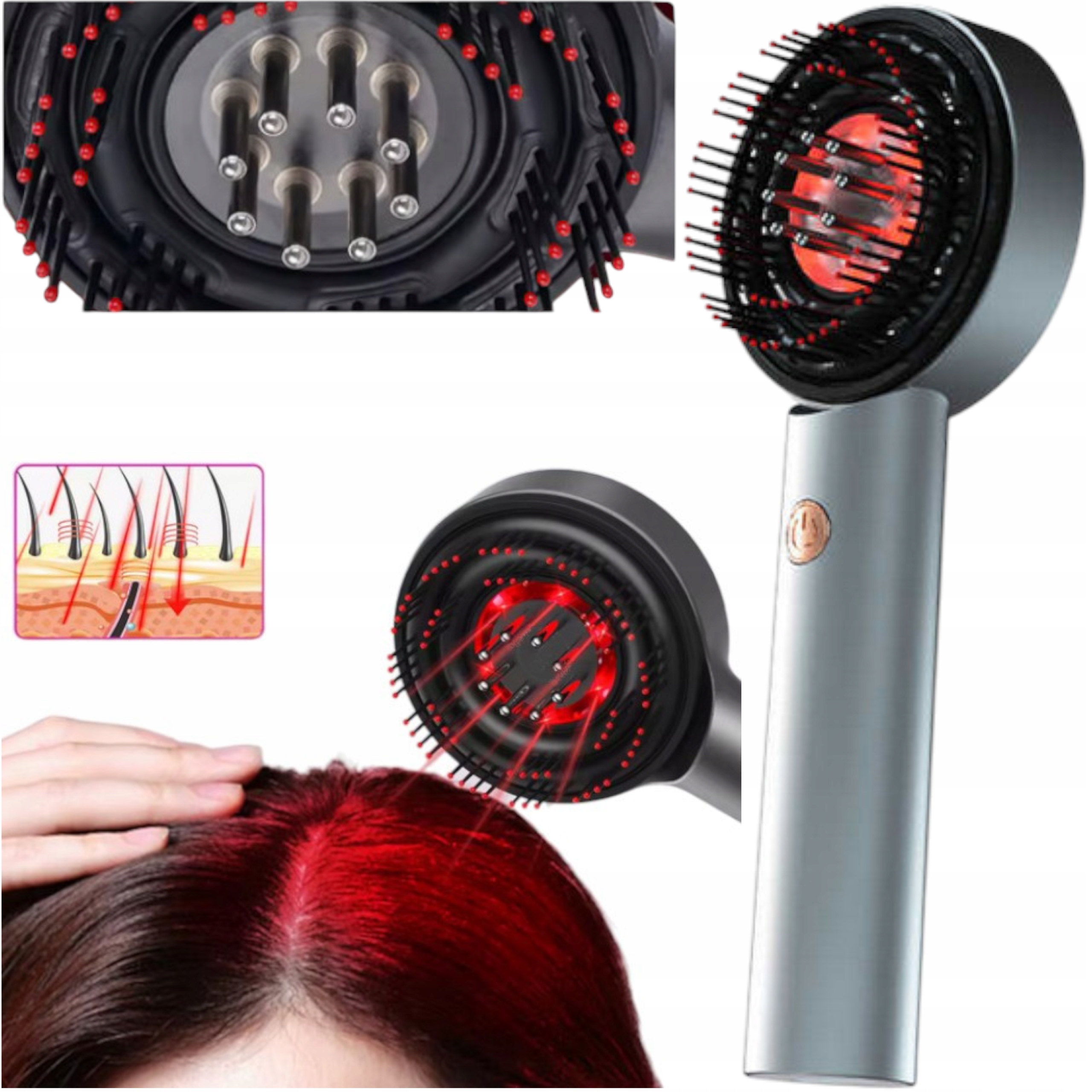 Szczotka elektryczna do masażu Masażer Skóry głowy włosów Grzebień masujący