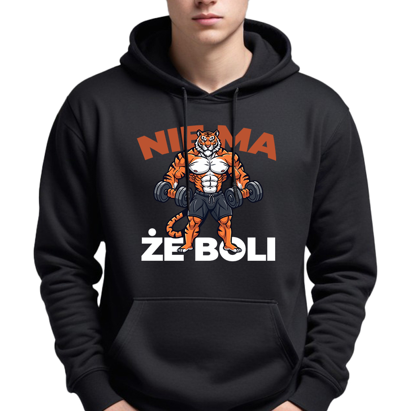 Mikina S Kapucí Černá Dárek pro fitness trenéra Není že ho bolí Vel L