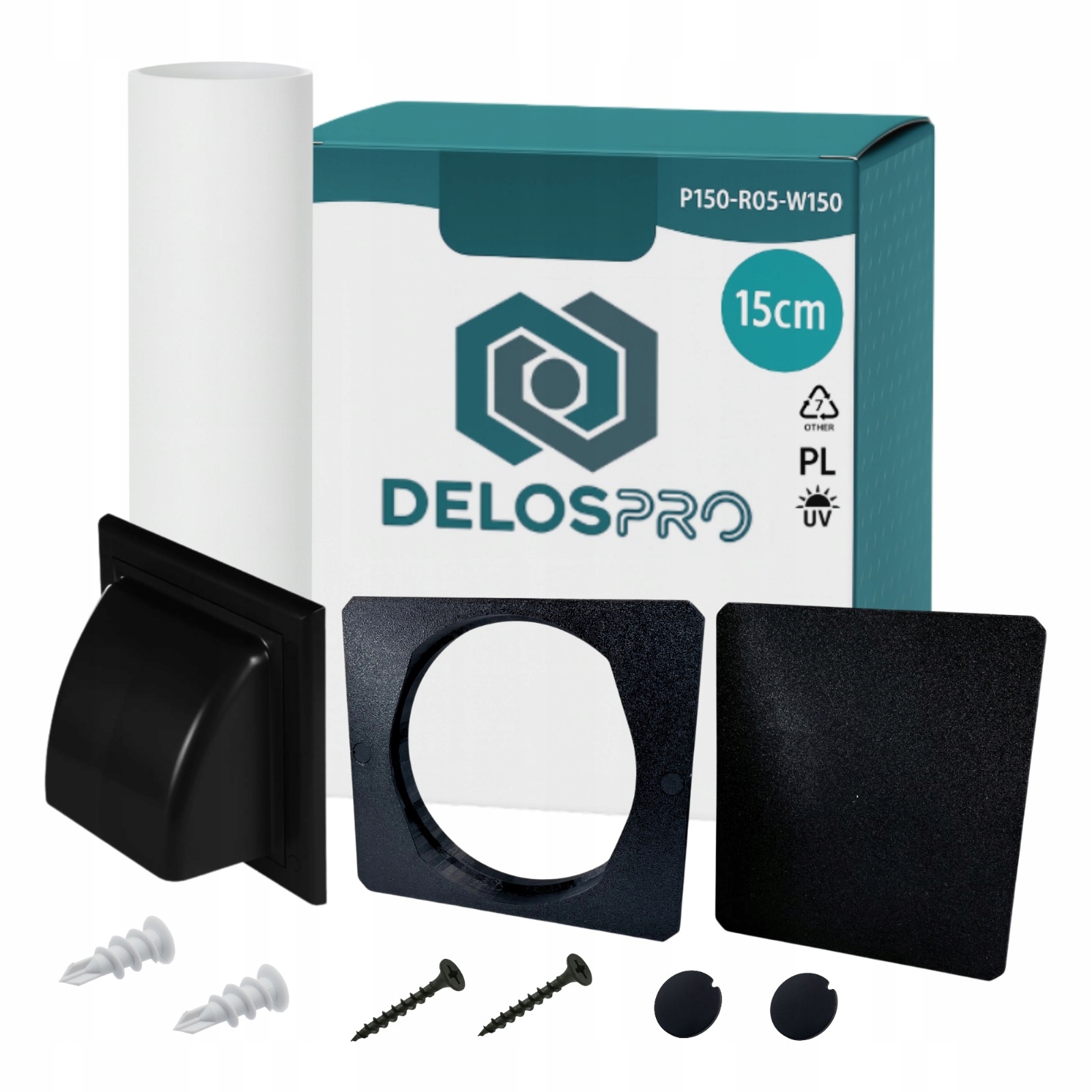 Sada průchodek pro vyvedení trubky klimatizace 15 cm víko čtverec